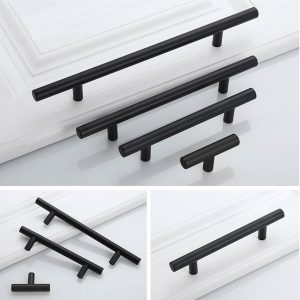 Kitchen Handles black T bar 304 Stainless steel