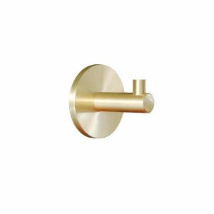 Round robe hook brushed brass