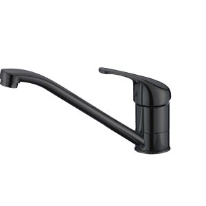 Matte Black Kitchen Tap Mixer Swivel Single Level Long Neck